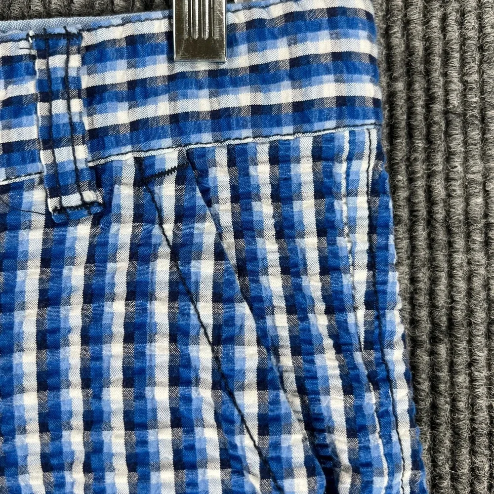 Tommy Hilfiger Shorts Youth Boys Size 16 Blue Check Seersucker Chino 100% Cotton